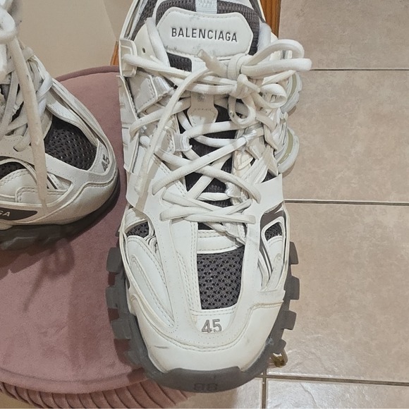 Balenciaga Track Men\'s Low Top Lace-Up Athletic Sneakers White Gray Brown main image 5